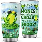 CUBICER Green Water Bottle Gifts For Frog Lovers Girls Women Birthday Party Decorations Cute Travel Stainless Cup 20 Oz Car Accessories Funny Insulated Coffee Mug Kitchen