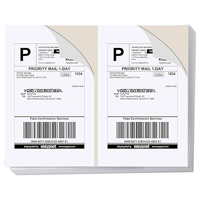 Buy BESTEASY 100 Half Sheet Self Adhesive Shipping Labels ...