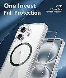 FNTCASE for iPhone 16 Plus Case: Clear Case