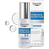 Eucerin Immersive Hydration Smoothing Face Serum, Ultra-Lightweight Hyaluronic Acid Serum Reduces the Look of Fine Lines and Wrinkles, 1 Fl Oz Bottle