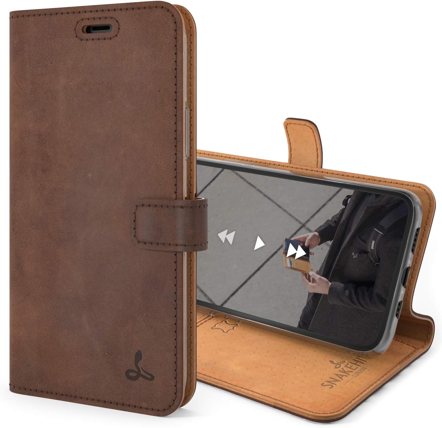 Snakehive Leather Wallet for iPhone 11, Brown, Apple iPhone 11
