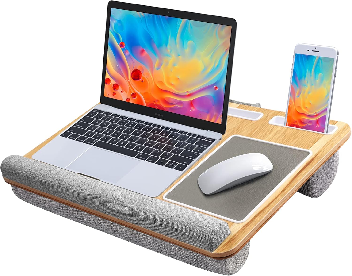 Lap Desk Fits up to 17 inches Laptop Desk, Built in Mouse Pad & Wrist Pad for Notebook