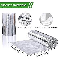 AGHITG Reflective Insulation Roll,24"x 50Ft Attic