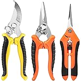 EWPJDK 3 Pack Garden Pruning Shears, Stainless Steel Shears, Gardening Shears, Scissors, Garden Clippers, Pruning Snips, Prun