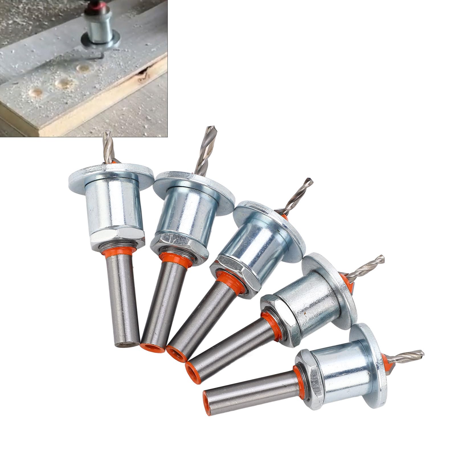 5Pcs Countersink Drill Bit Set Alloy Steel Adjustable Tapered Countersink Self Tapping Screw Drill Bit Kit for Hardwood, Softwood, Dense Plywood