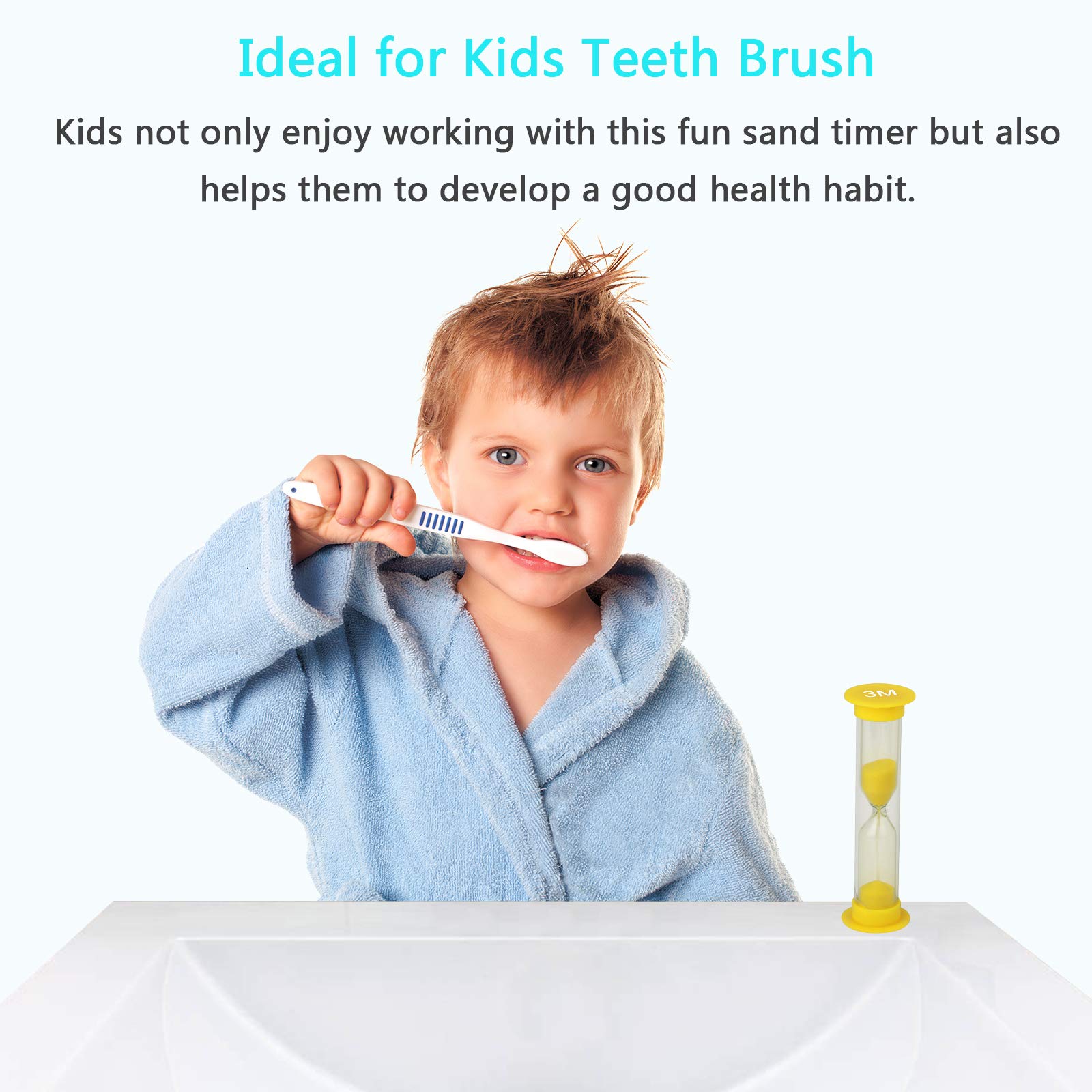 Sand Timer MEZOOM 6 Pcs Colorful Hourglass Sandglass 10 mins /5 mins /3 mins /2 mins /1 mins /30 sec Sand Clock Timer with Silver Whistle and Storage Box for Kitchen Cooking Kids Adult (Small)