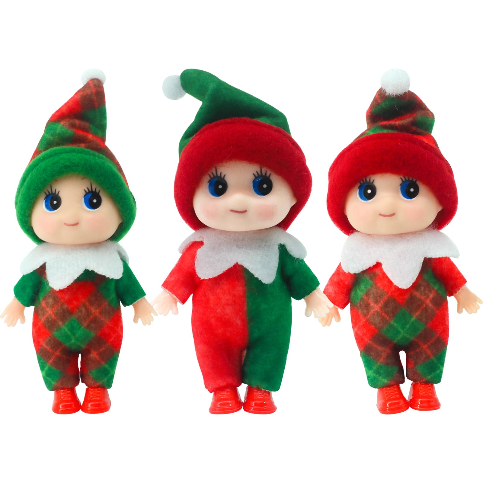 POPOYU 3 Pcs Tiny Elf Doll Elf Twins Tiny Christmas Dolls Christmas Novelty Gift Elfs Accessories for kids ChristmasGifts Cute Xmas Elfs Dolls for Girls and Boys Adults Xmas New Year Decorations
