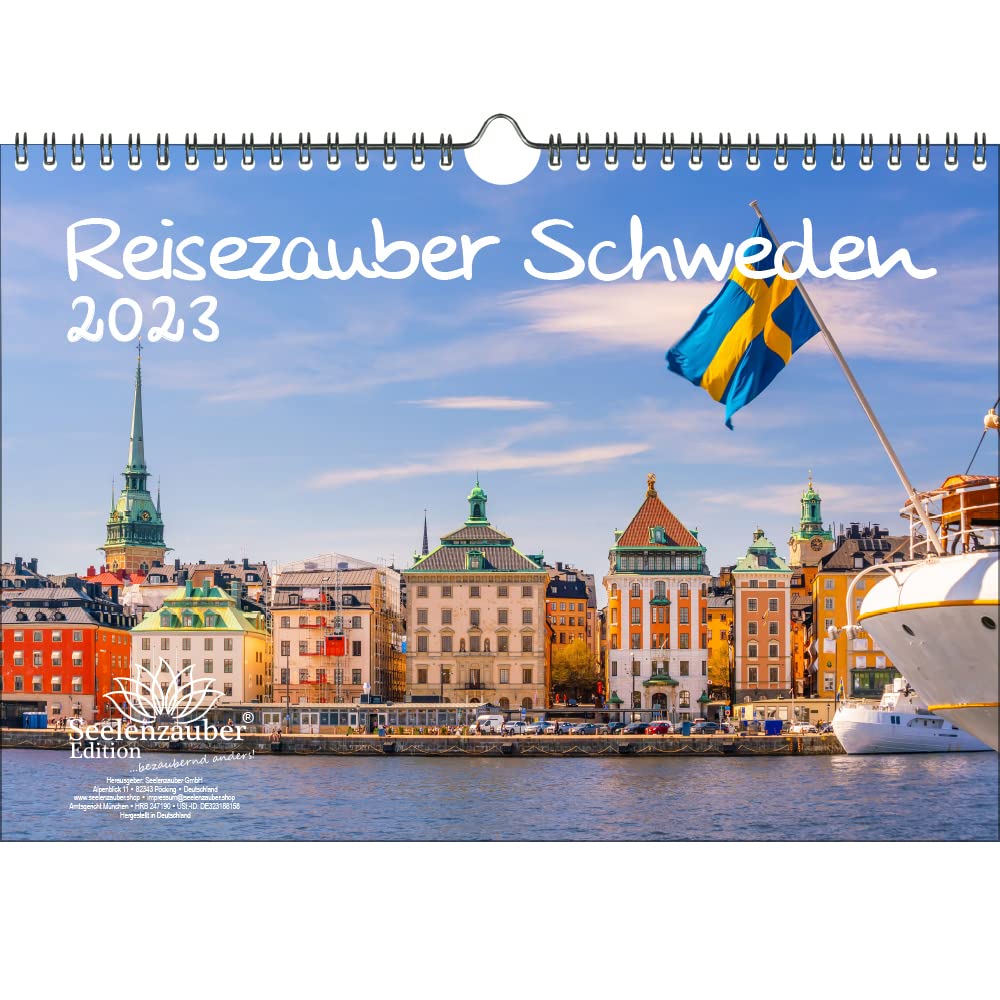 Travel Magic Sweden DIN A4 Calendar for 2023 Sweden City and Country Seelenzauber