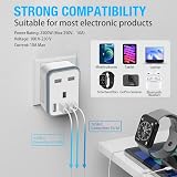 Loydia 5 in 1 UK to EU Travel Adapter with 4 USB Ports Type E/F Grounded view 4