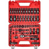 VEVOR 3/8 in Drive Impact Socket Set, 96 Piece, 6 Point Deep & Shallow Impact Sockets, SAE (5/16 in to 3/4 in) and Metric (8 