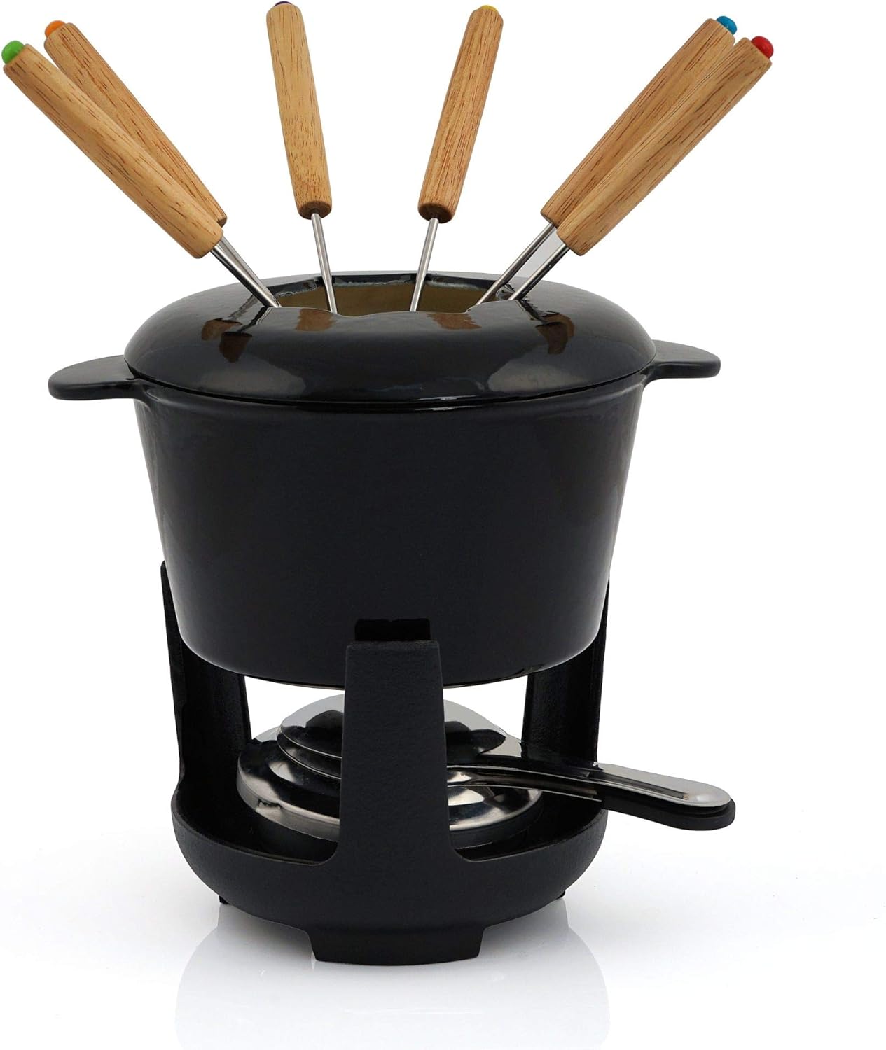 BBQToro Gusseisen Fondue Set für 6 Personen Fondueset 13 teilig mit