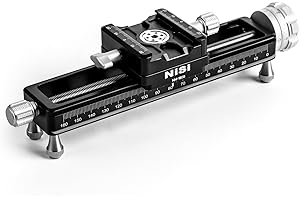 NiSi - NM-180S Macro Focusing Rail, Precision Focus Slider for Macro Photography , Universal Tripod Mounting, 360-Degree Rotating Clamp with Quick-Release Plate, Detachable Feet, Arca-Swiss Compatible