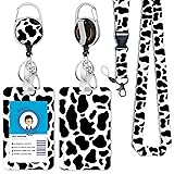 Cute Cow Badge Reel Retractable Heavy Duty with 360