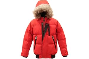 J. Whistler Summit Puffer Boys Heavy Puffer Winter Jacket with Hood and Removable Faux Fur