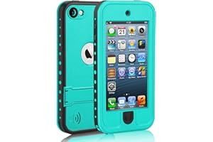 ODUFO Waterproof Case for iPod Touch 7/6/5 Shockproof & Dustproof Full-Body Protective Cover Heavy Duty for Swimming, Outdoor Sports, Rain, Snow - Compatible with iTouch 5th/6th/7th Generation (Mint Blue)