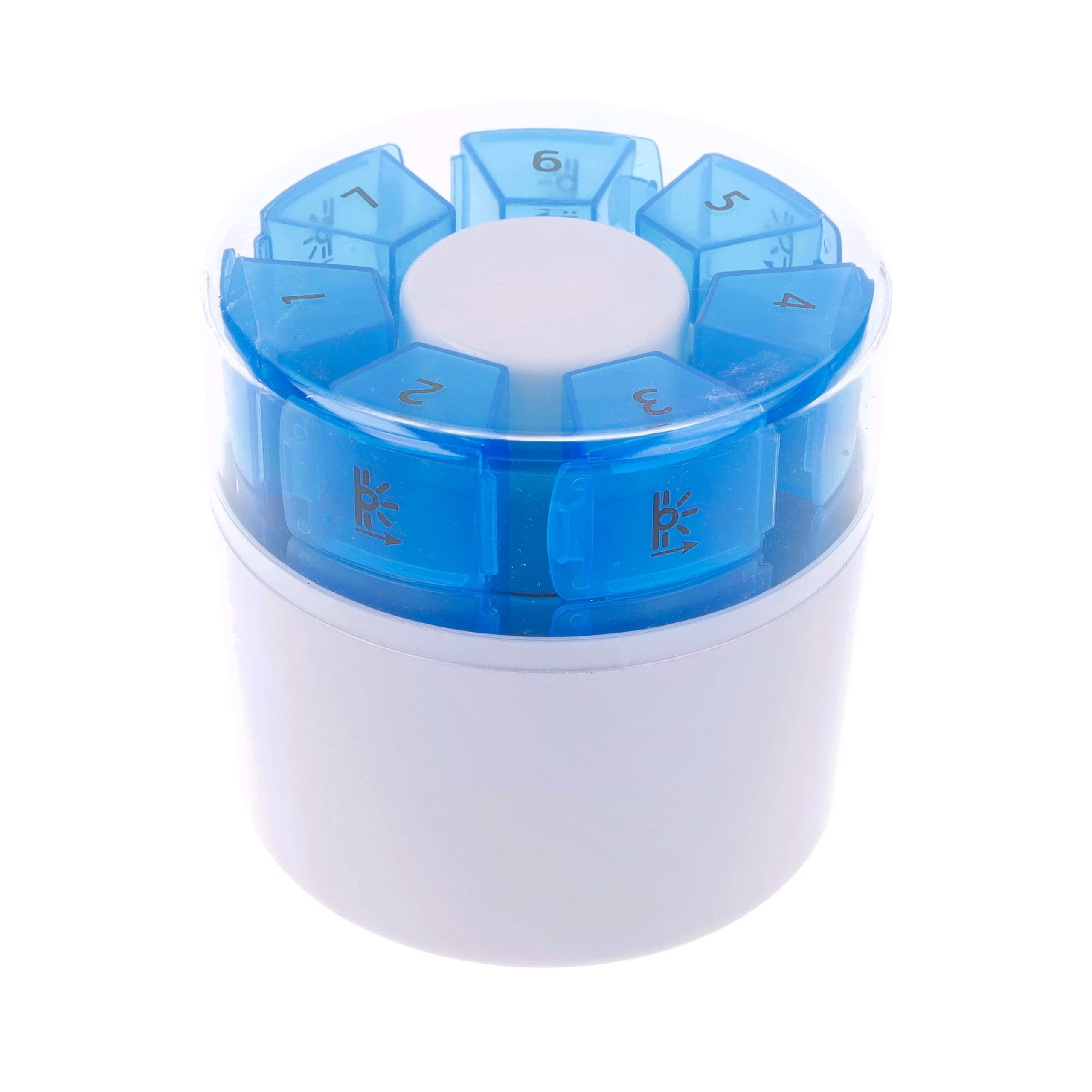 First Aid Only Tablet Box 7 Days | Medication Box with 4 compartments for Morning, noon, Evening, Night | Compact Pill Box for on The go with Pill Divider and Mortar | P-10000