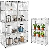 Rileytee Clear Wire Shelf Cover,Durable Dustproof Waterproof PVC Shelf Covers for Wire Shelving,Outdoor Storage Rack Cover for Wire Rack with Zipper,Clear,48"W x 18"D x 72"H