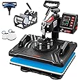 VEVOR 5 in 1 Heat Press Machine 12x15 Inch, 360° Swing Away Shirt Press Machine - Digital Professional Heat Transfer Tshirt Press Machine, Sublimation Heat Press for T Shirts Hat Cap Mug Plate