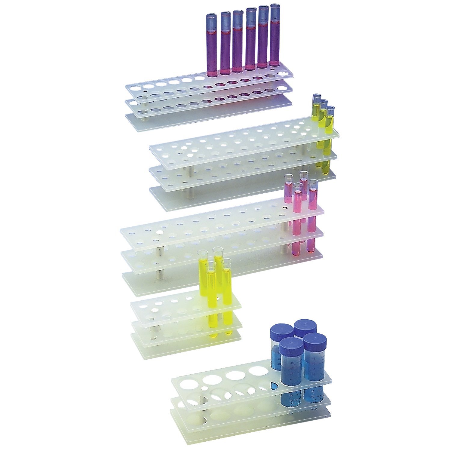 Neolab 1 Silver Test Tube Rack – Polypropylene – 18 mm Diameter – 2 x 12 Spaces