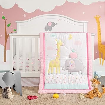giraffe and elephant crib bedding