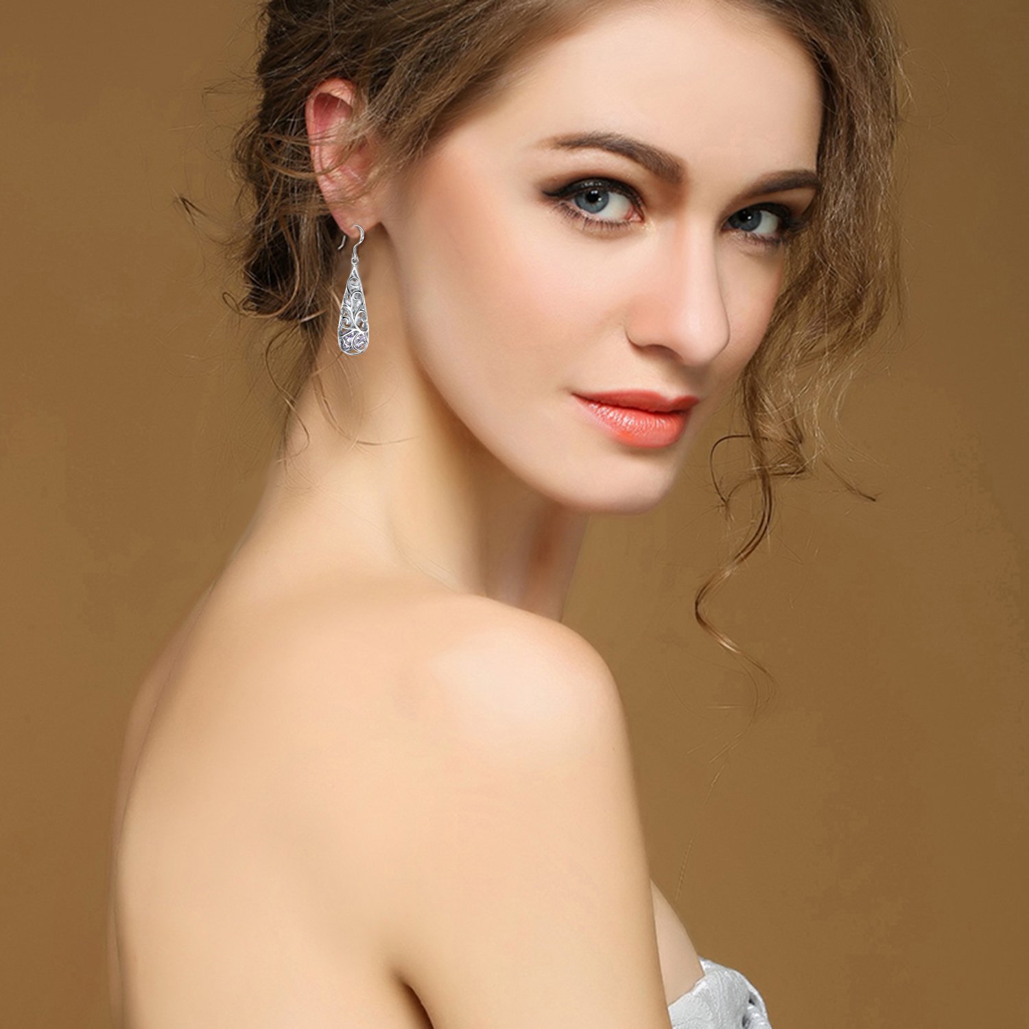 Ohrringe Damen,J.Rosée 925er Sterling Silber, 5A Zirkonia Schmuck Ohrhänger exquisite Geschenk-Box für Frauen Mädchen Freundin Mutter Tochter