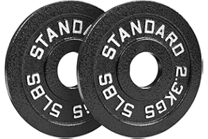 NEXO FITNESS Steel Olympic Plates 5lb Pair - Olympic Standard Premium Coated 2x 5 Pound Weights