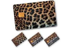 BSDUUIF Credit Card Skin, Debit Card Skin, Cute Small Chip Debit Cover Stickers, Scratchproof Transportation Card, 4PCS Slim Card Cover Leopard Closeup