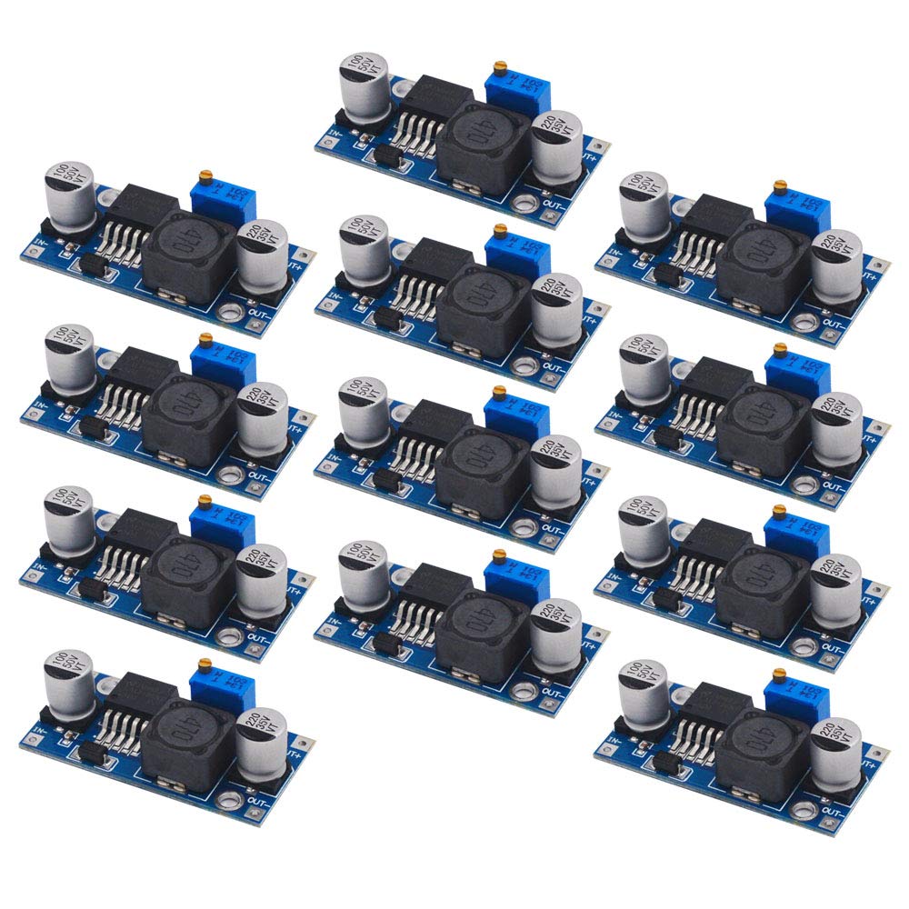 senvenelec 12 Pieces of (lm2596S) DC to DC Converter, 3.0-40V to 1.5-35V Power Module, (lm2596) DIY Adjustable Power.