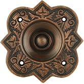 A29 Push Button Doorbell, Solid Brass, Oil Rubbed Bronze Finish | 3 3/4 x 3 3/4 in, Wired Recessed Mount, Decorative Push Button, Weather Resistant Exterior, Fits Standard Chime Systems