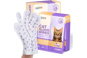 HICC GROOM! Pet Wipes for Cats/Dogs Itch Skin Relief, Cat Acne Chin Treatment, Anti-inflammatory & Soothe Glove-Type Kitten/Puppy Wipes for Allergy, Traveling, Postoperative Wound Care, 6 PCS