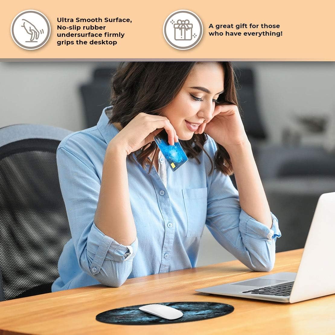 Fractal Pattern Time Space Concept - Flexible Round 5mm Rubber Mouse Mat Pad Office Home Novelty Printed Desk Accessory 21552 - Image 4