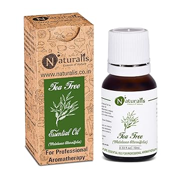 Naturalis Essence of Nature Tea Tree Essential Oil, for Acne, Pimples, Scars, Skin, Face, Hair care & Anti-Dandruff - 10ml