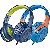 awatrue Kids Headphones Wired Toddler Headphones with Microphone, Over-Ear Headphones, 85/94dB Volume-Limiting, 3.5mm Jack, F