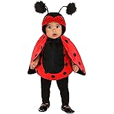 Fun Costumes Infant Baby Ladybug Costume | Cute Red and Black Insect Dress for Halloween with Wings & Headband