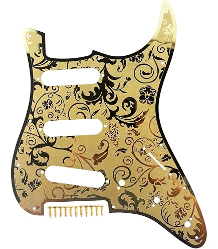 D'Andrea Pro Stratocaster Pickgaurd S/S/H 11 HOLE 4 Ply Made in the USA (Gold Sparkle