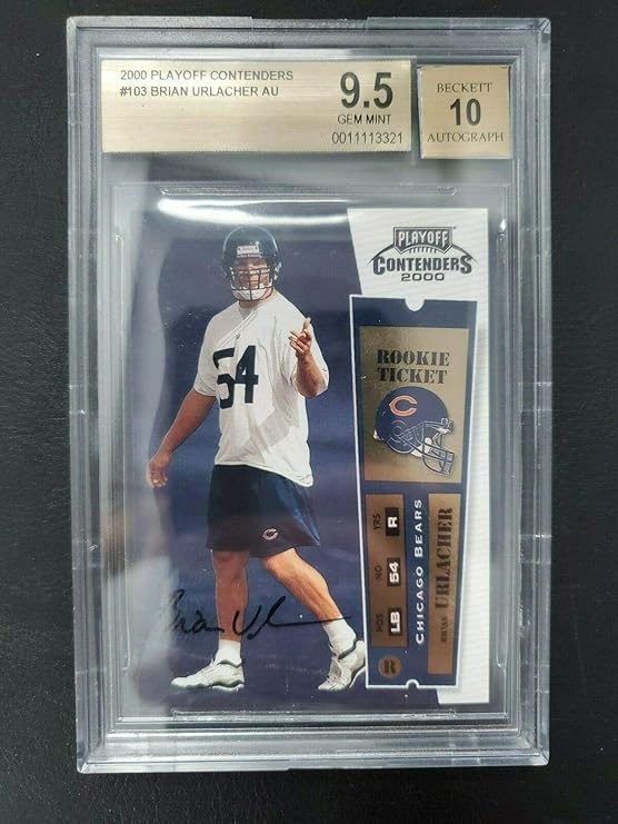 Brian Urlacher 2000 Playoff Contenders ROOKIE RC AUTO 103 BGS 9 5 10 