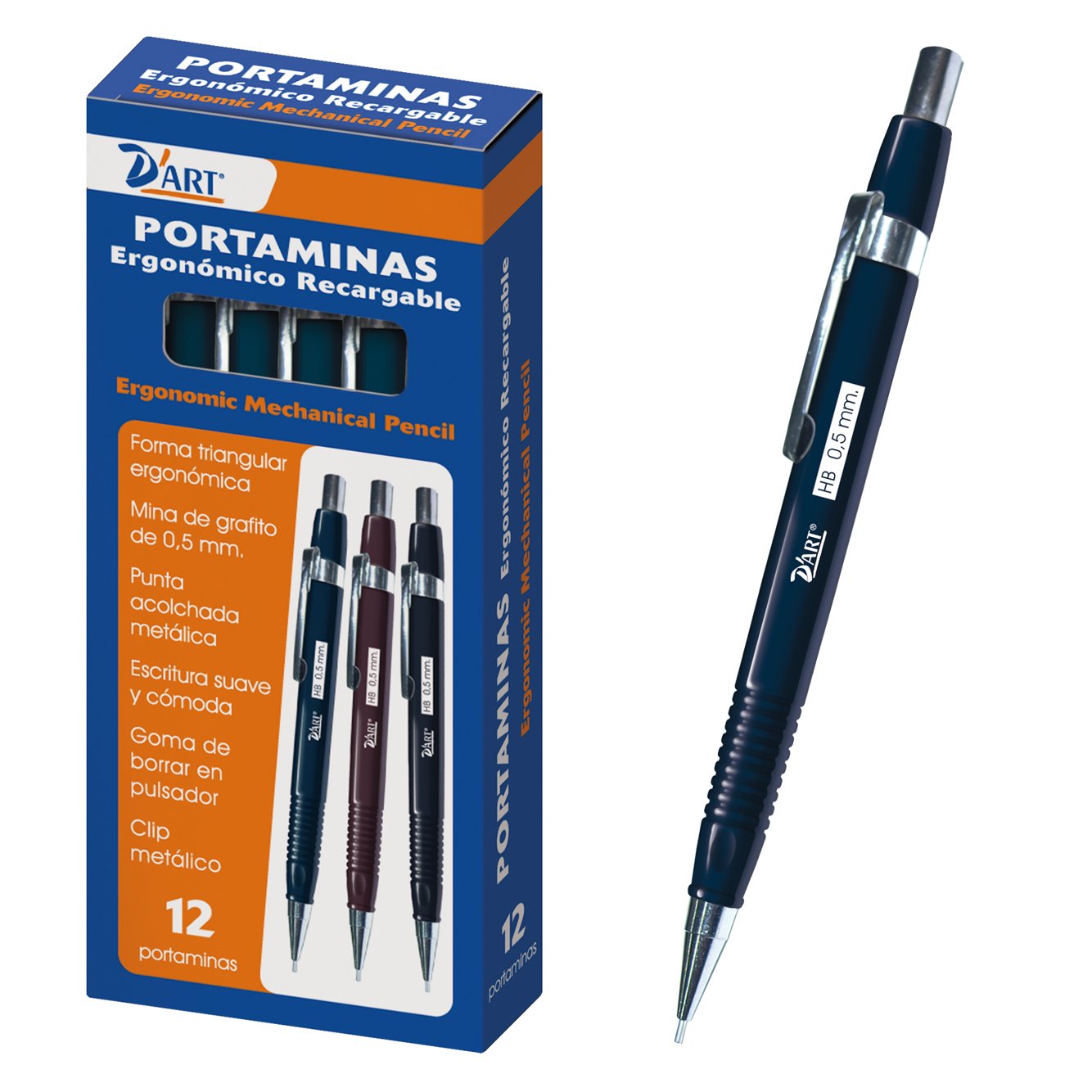 D 'Art 79436 – Box Metal Mechanical Pencil, 0.5 mm, Pack of 12, Blue