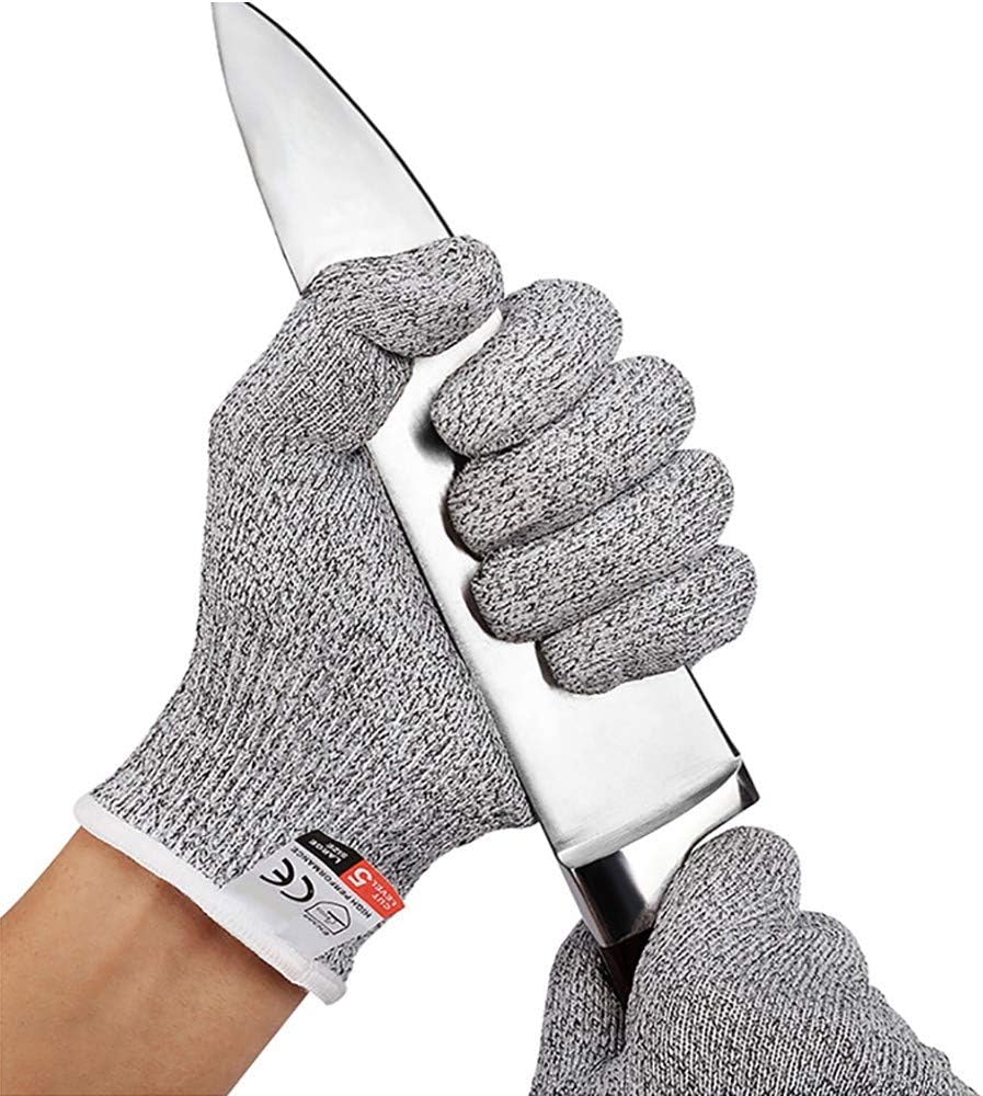 Cut Resistant Gloves,Touchscreen Capable Cut Proof Stab Resistant Glove Stainless Steel Metal Mesh Butcher Gloves for Meat Cutting Fishing(2 Pairs)