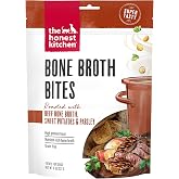 The Honest Kitchen Bone Broth Bites Dog Treats, Human Grade Beef Bone Broth &amp; Sweet Potato Carrot Recipe, Grain Free Dog Training Treats for Dogs, High Protein Dog Treats, 8 oz Pouch