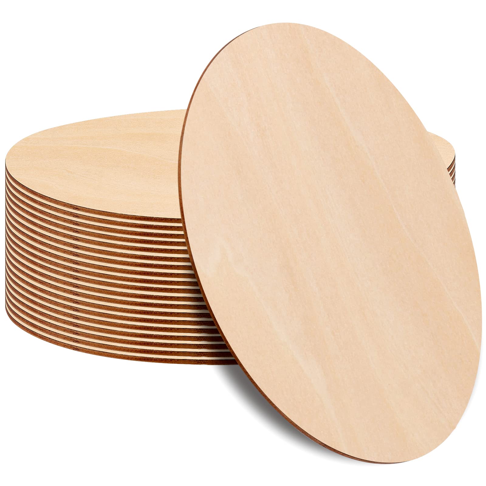 PINGEUI 20 Pieces 30cm Unfinished Wooden Circles, 0.25cm Thick Round Wood Slice Blank Wood Rounds Wooden Coasters for Crafts, Sign Plaque, Home Decoration, Christmas Ornaments