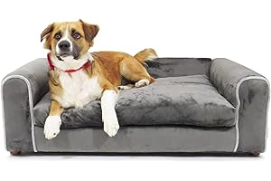 Moots Sofa Furry Pet Bed, Charcoal, Large (FUR019L)