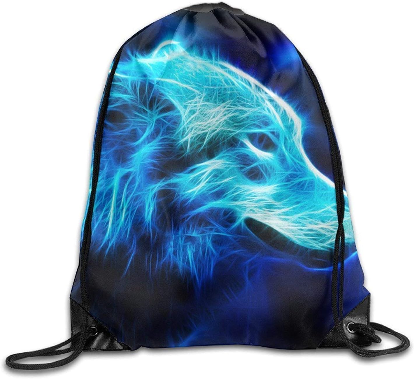 Basic Blue Fire Wolf Wallpaper Drawstring Backpack Bag Amazon Ca Sports Outdoors The lineart looks alot better. amazon ca