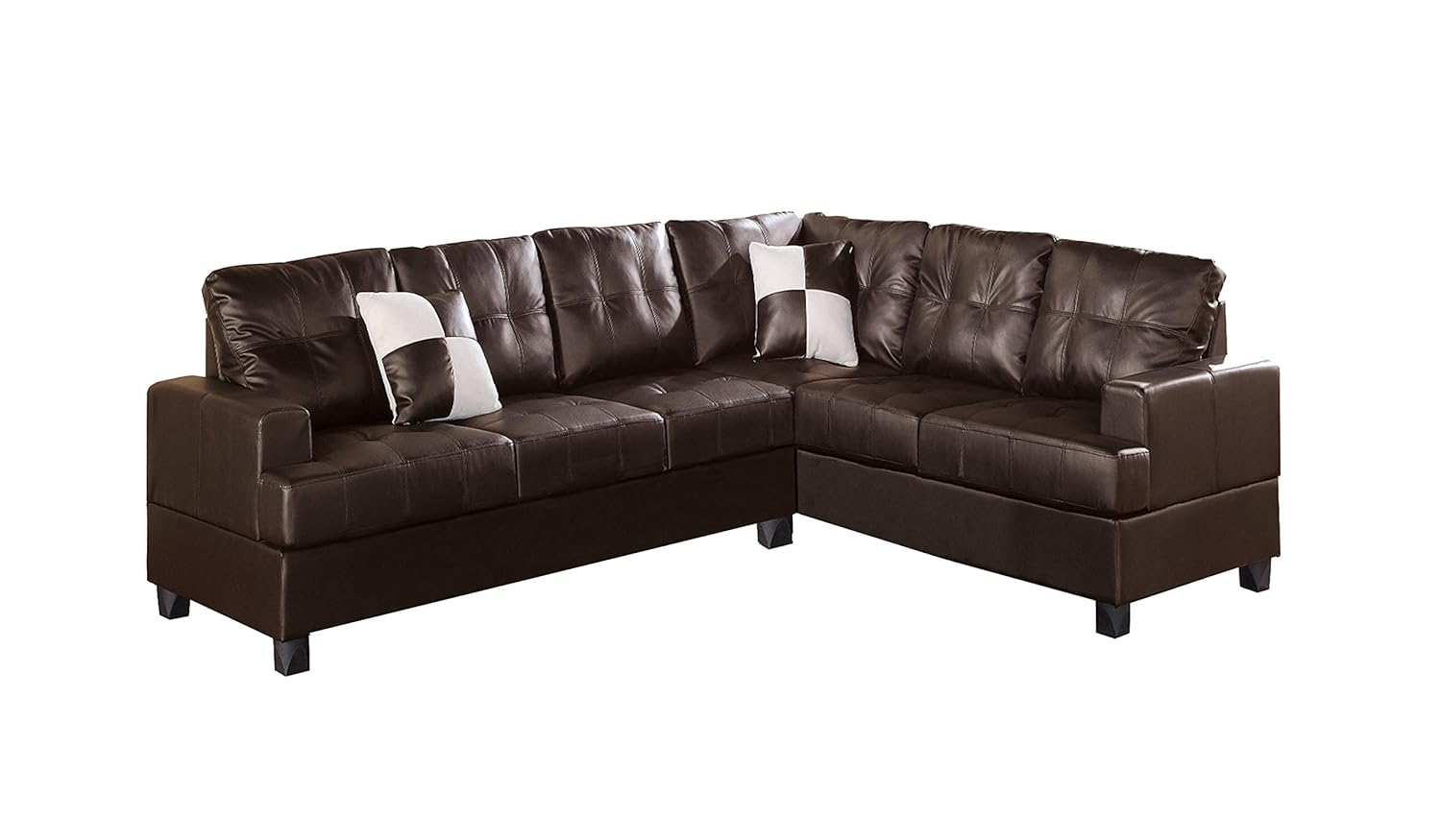 Amazoncom Poundex Bobkona Karen Bonded Leather 2 Piece