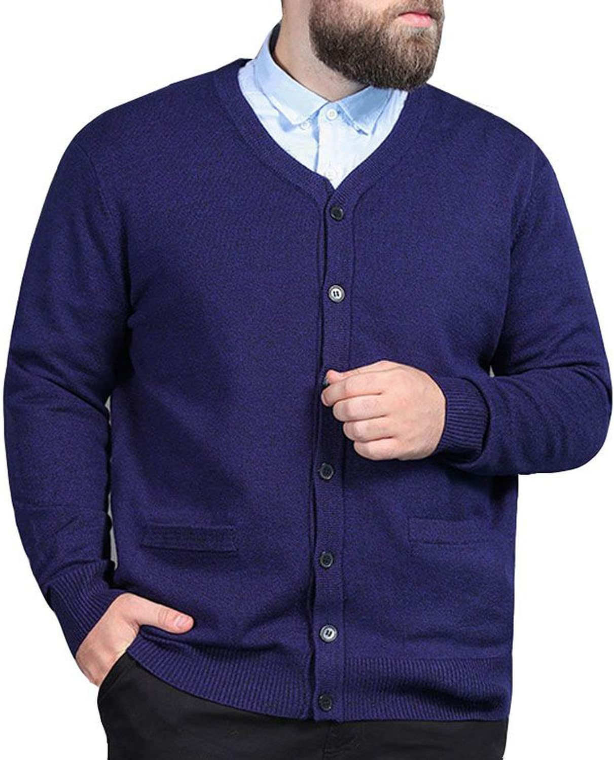 momolove Autumn Winter Men Sweater 5XL 6XL 7XL 8XL Bust 140Cm Long Sleeve Sweater Men 3 Colors,Navy Blue,7XL