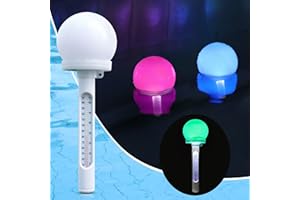 KingSom Pool Thermometer Floating Easy Read, Solar Powered Pool Water Temperature Thermometer with Color Changing Ball Light, Pro Swimming Pool Thermometer, Pond Thermometer for Hot Tub,Spa-1pc