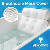 EJY01 Luxury Bath Pillow Tub Spa Cushion 3D Mesh Neck Shoulder Back Support view 6