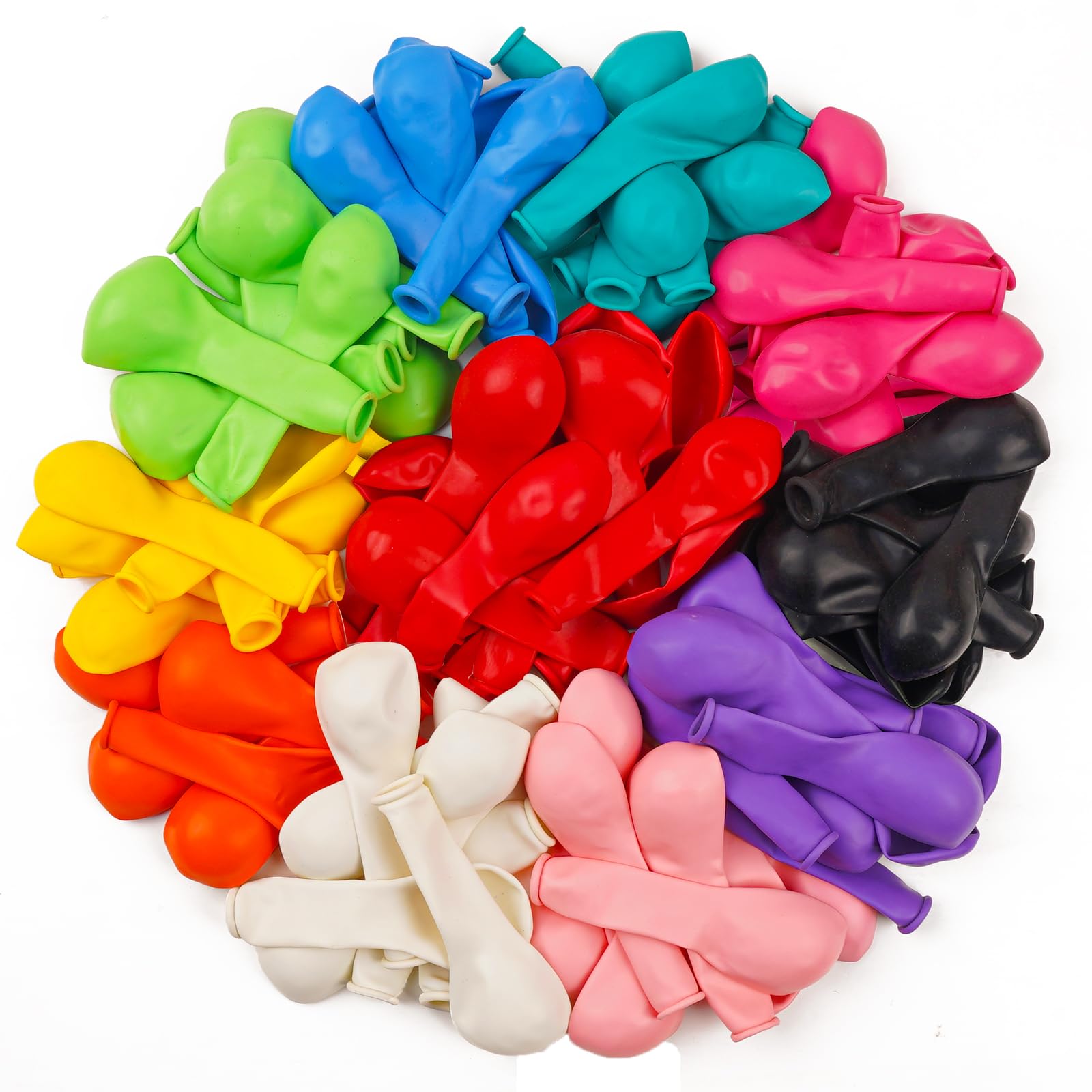 Photo 1 of PartyWoo Assorted Colors Rainbow Balloons 100pcs 5 Inch Multicolor Colorful Primary Color Balloon for Graduation Baby Shower Unicorn Fiesta Flower Spring Rainbow Theme Birthday Party Decorations