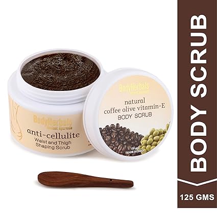 BodyHerbals Exfoliate - De -Tan Natural Coffee Olive Vitamin E Body scrub I Paraben & SLS free(125 gms)