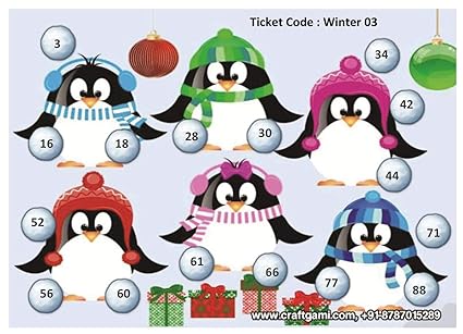 Craftgami - Winter (3) Theme Tambola Tickets - Housie Tickets (24 Tickets)