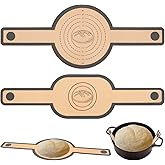Silicone Baking Mat for Dutch Oven, 2 PCS Non-Stick Silicone Bread Sling, Long Handles Pastry Mat, Extra Thick Reusable Dough